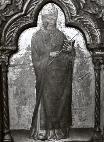 Anonimo — Turone di Maxio - sec. XIV - Trinità; Incoronazione di Maria Vergine; Santi; Profeti — particolare